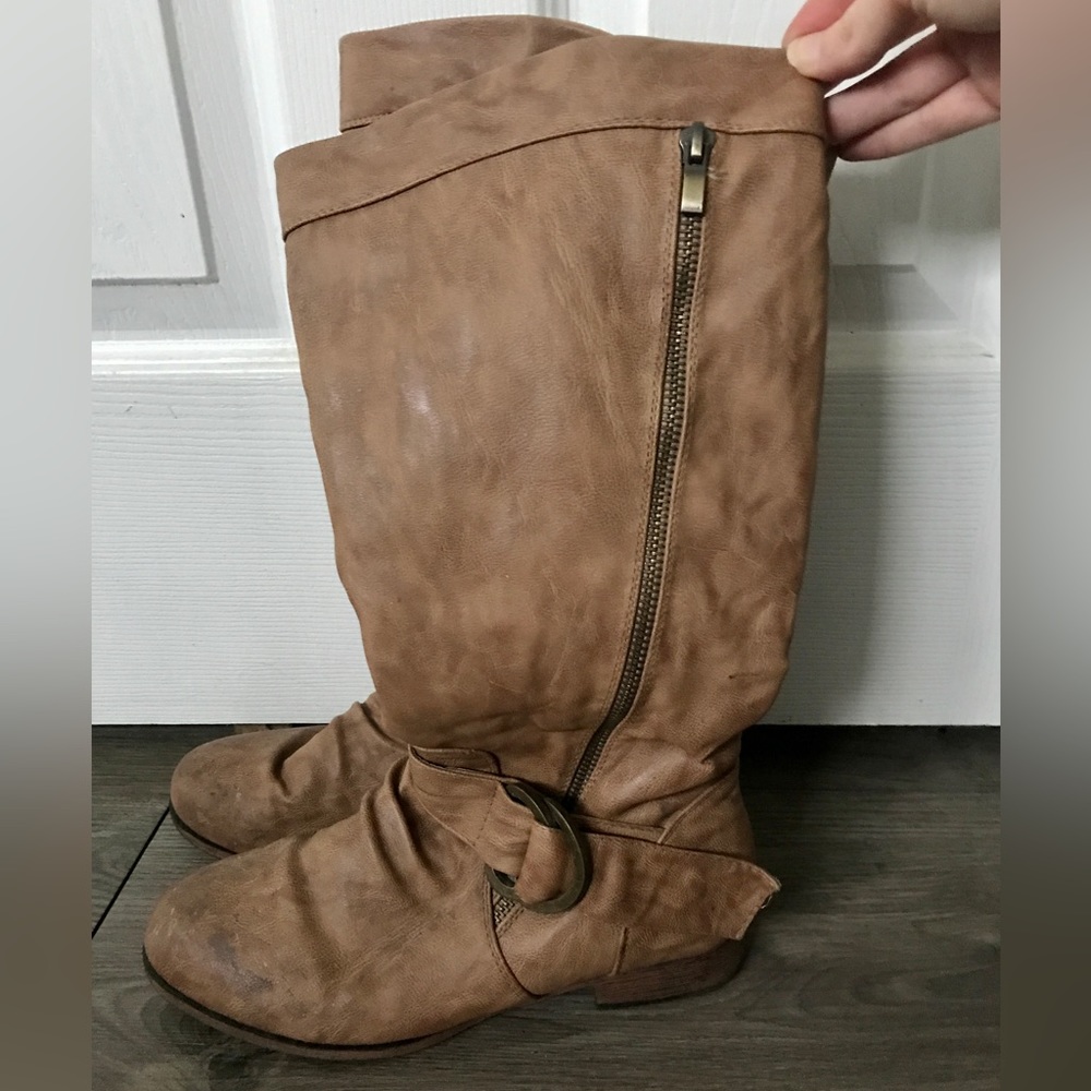 Tan Under Knee Boots